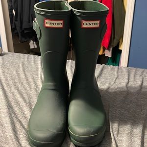 Hunter rain boots Green, worn once